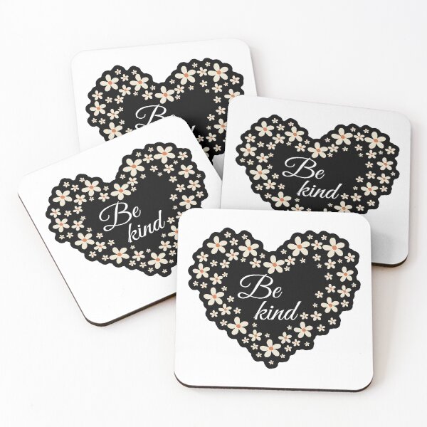 Item preview, be kind with heart and flower pattern designed and sold by PnrArtDesign.
