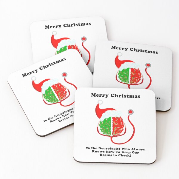 Item preview, Holiday Brain: Red-Green Santa Hat with Stethoscope – Medical Christmas designed and sold by daphsam.