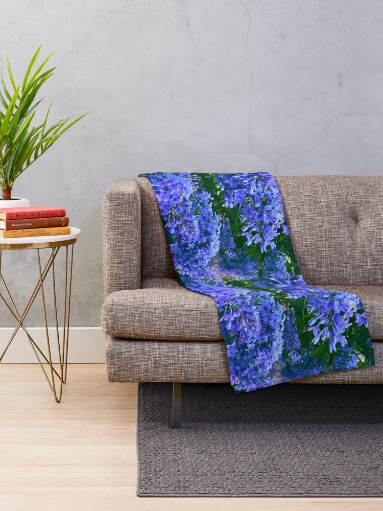 Periwinkle blue Lilacs very peri periwinkle lilacs Throw Blanket for Sale by hollycooper Redbubble