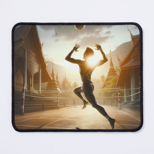 Item preview, Sepak Takraw Spirit – Thai Temple Match Illustration designed and sold by ashokreddy343.
