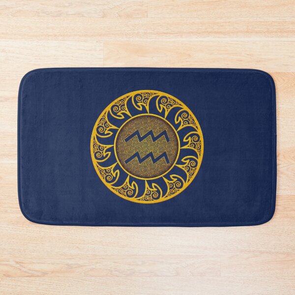 Item preview, Zodiac Gold Medallion - Aquarius designed and sold by ifourdezign.