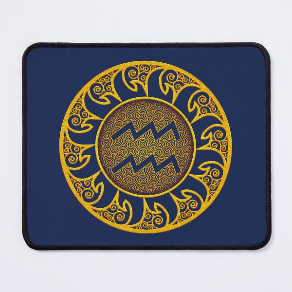 Item preview, Zodiac Gold Medallion - Aquarius designed and sold by ifourdezign.