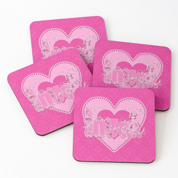 Item preview, LOVE HEART (Faux Flock) - Pink Denim designed and sold by ifourdezign.