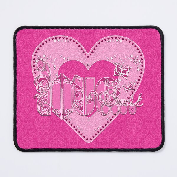 Item preview, LOVE HEART (Faux Flock) - Pink Denim designed and sold by ifourdezign.
