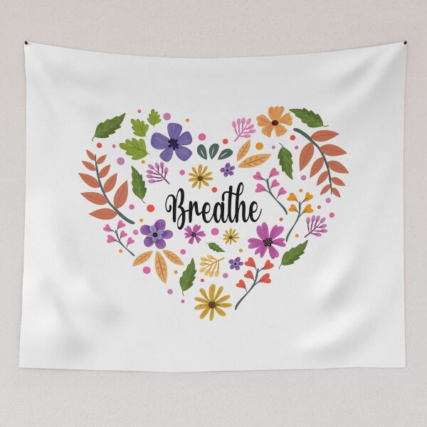 Item preview, breathe - botanical flowers and heart designed and sold by PnrArtDesign.