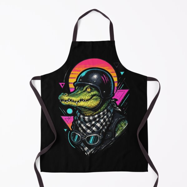Item preview, Crocodile Biker Vaporwave Retro designed and sold by TomFrontierArt.
