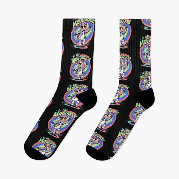 Item preview, In the Mooooood – Funky Disco Cow Cartoon Design designed and sold by MonkiFlipp.
