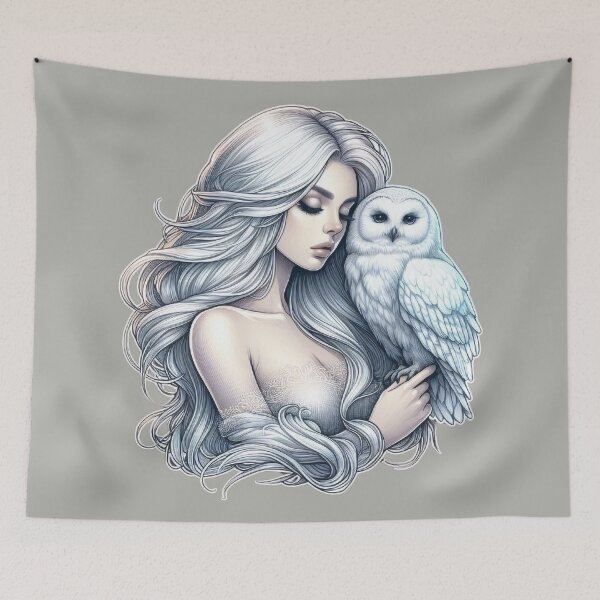 Item preview, Mystic White Owl Totem – Lunar Feminine Connection designed and sold by Roberta Calabrese.