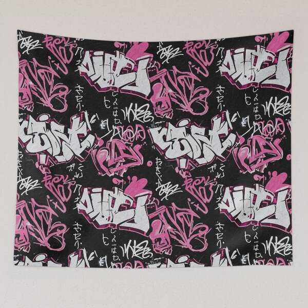 Item preview, Black Background Graffiti Artist Tags Pattern designed and sold by JohnnyVillas.