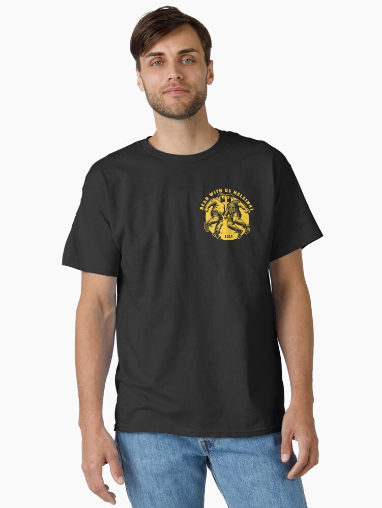 Thumbnail 1 of 7, Classic T-Shirt, BWU Jumping Bears 2025 - Yellow designed and sold by BWUHelsinki.