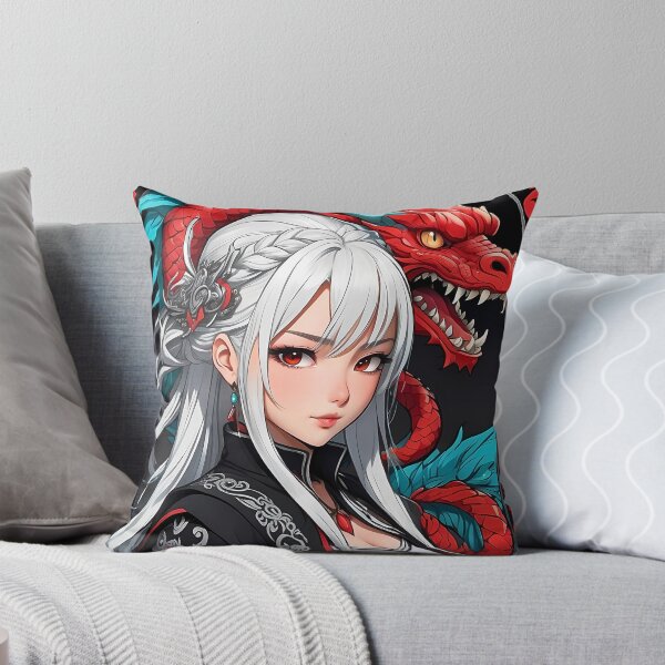 Item preview, Tattooed Anime Waifu With Fiery Dragon Guardian designed and sold by BorgSpareParts.
