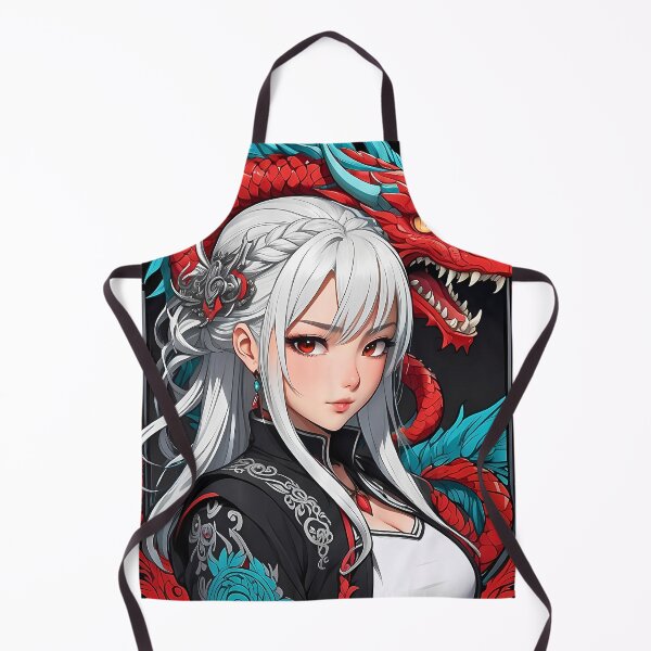 Item preview, Tattooed Anime Waifu With Fiery Dragon Guardian designed and sold by BorgSpareParts.