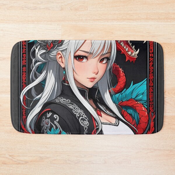 Item preview, Tattooed Anime Waifu With Fiery Dragon Guardian designed and sold by BorgSpareParts.