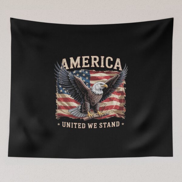 Item preview, Patriotic American Eagle with USA Flag - United We Stand Freedom Art designed and sold by love3617.