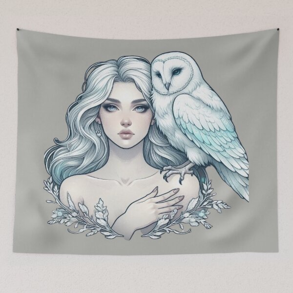 Item preview, Mystic White Owl Totem – Lunar Feminine Connection designed and sold by Roberta Calabrese.