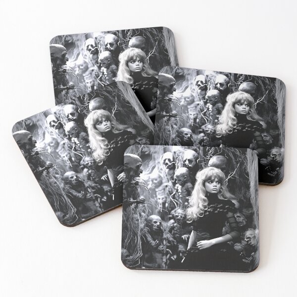 Item preview, Black and White Beautiful Blonde Woman CreepyZombies designed and sold by ArtbyJustis.