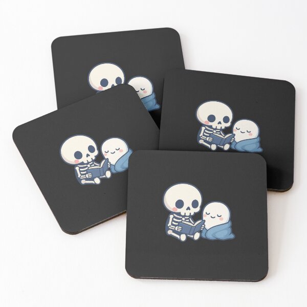 Item preview, Cute Skeleton Reading a Book to Baby Ghost – Kawaii Educational Art designed and sold by ColorSplash123.