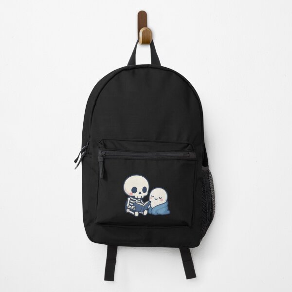 Item preview, Cute Skeleton Reading a Book to Baby Ghost – Kawaii Educational Art designed and sold by ColorSplash123.