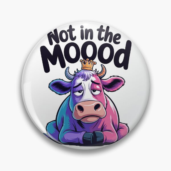 Artikelvorschau, Nicht in der Mooooood – Lustige Cartoon-Kuh entworfen und verkauft von MonkiFlipp.
