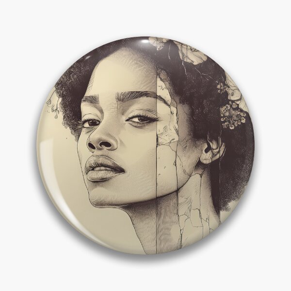 Item preview, Afro Woman Portrait with Floral Line Art designed and sold by regalaibylondon.