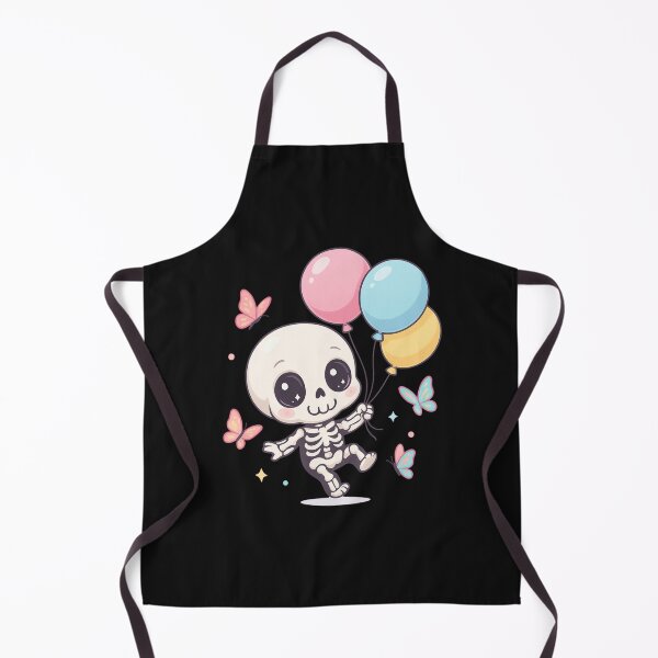 Item preview, Cute Chibi Skeleton Floating with Balloons and Butterflies – Kawaii Halloween Skeleton Design designed and sold by ColorSplash123.