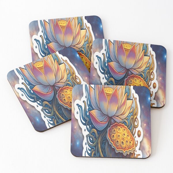 Item preview, Pink gold lotus and golden ripe pods designed and sold by Billiard6163.