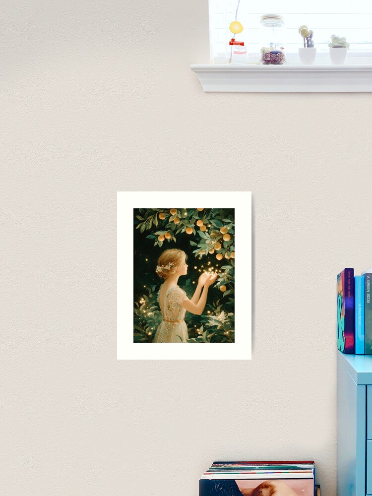 Thumbnail 2 of 3, Art Print, Enchanted Orchard Fairy Glow designed and sold by SurrealArtStore.