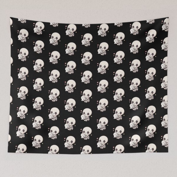 Item preview, Adorable Chibi Skeleton Hugging a Tiny Ghost – Cute Kawaii Halloween Friends Design designed and sold by ColorSplash123.
