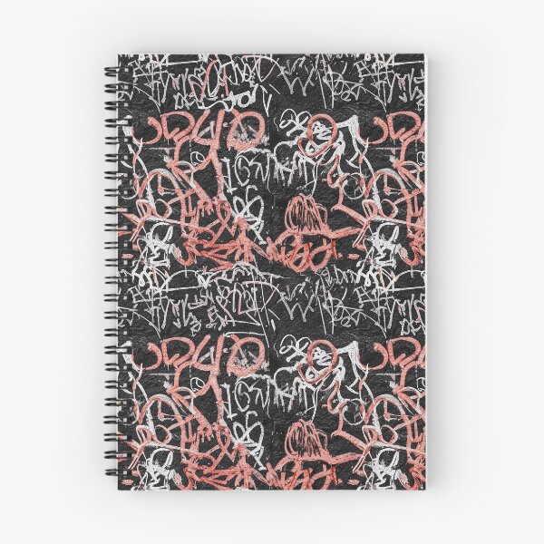 Item preview, Black Background with White and Pink Graffiti Artist Tags Pattern designed and sold by JohnnyVillas.