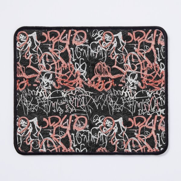 Item preview, Black Background with White and Pink Graffiti Artist Tags Pattern designed and sold by JohnnyVillas.