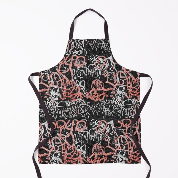 Item preview, Black Background with White and Pink Graffiti Artist Tags Pattern designed and sold by JohnnyVillas.