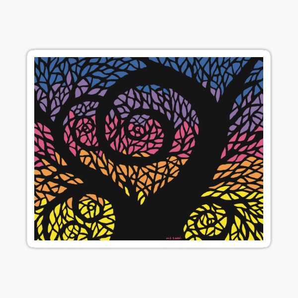 Item preview, Stained Glass Sunset Tree designed and sold by MsJakkiArt.