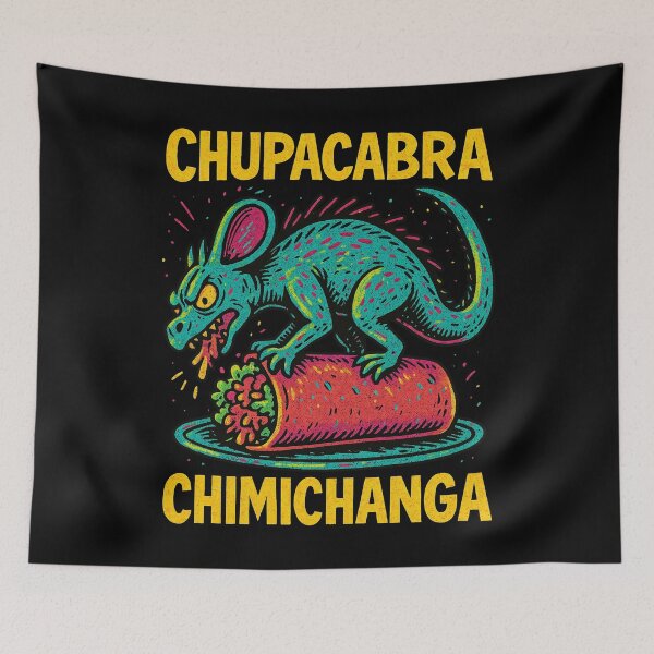 Item preview, Chupacabra Chimichanga – Funny Cryptid Mexican Food Mashup Design	 designed and sold by Victor Shadehorn.