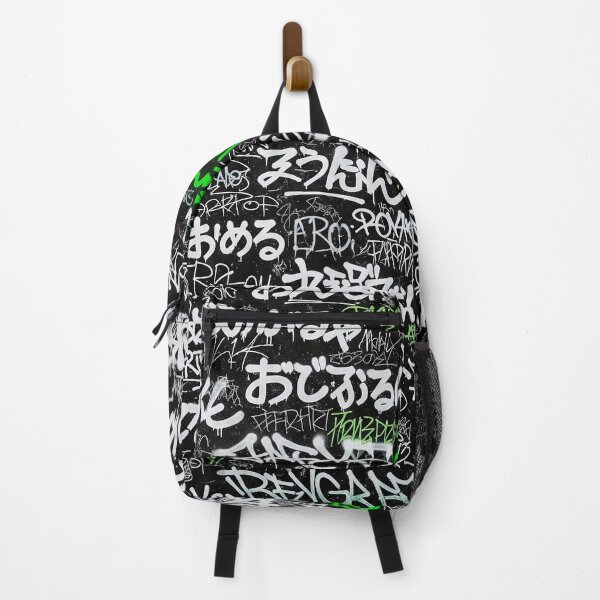 Item preview, Japanese Graffiti Tags: White & Lime Green on Black designed and sold by JohnnyVillas.