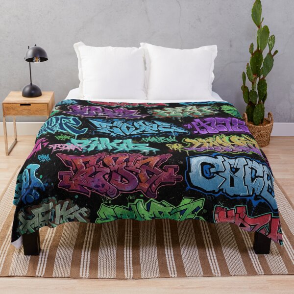 Item preview, 3D Graffiti Tags: European & American Style on Black Wall designed and sold by JohnnyVillas.