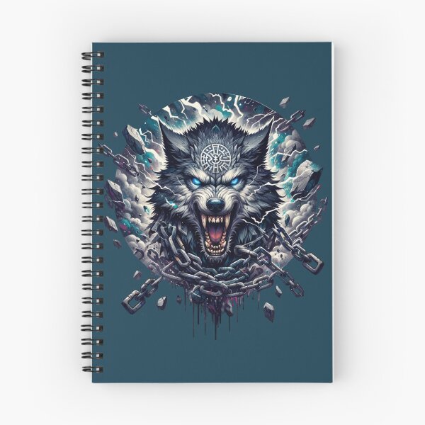 Item preview, Fenrir Norse Wolf | Viking Mythology Art | Nordic Rune Beast | Norse Pagan Aesthetic | Viking Wolf Tattoo Design designed and sold by AnalajiaDesigns.