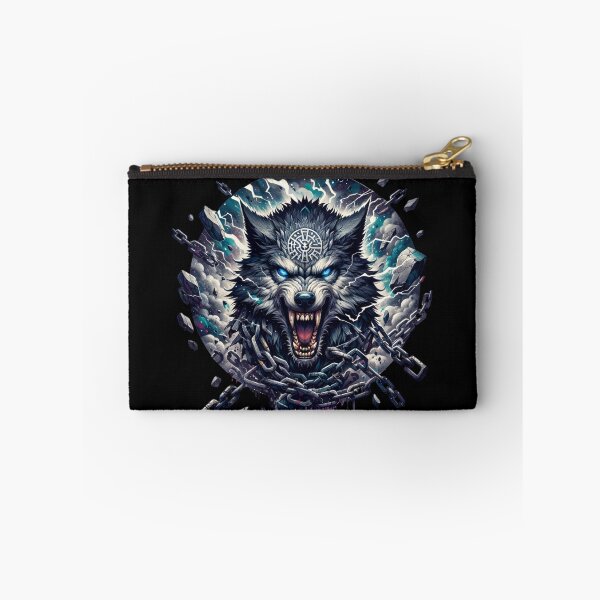 Item preview, Fenrir Norse Wolf | Viking Mythology Art | Nordic Rune Beast | Norse Pagan Aesthetic | Viking Wolf Tattoo Design designed and sold by AnalajiaDesigns.