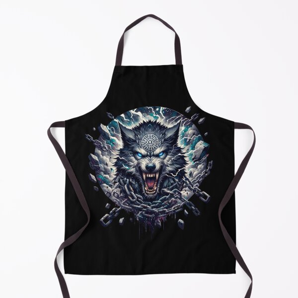 Item preview, Fenrir Norse Wolf | Viking Mythology Art | Nordic Rune Beast | Norse Pagan Aesthetic | Viking Wolf Tattoo Design designed and sold by AnalajiaDesigns.
