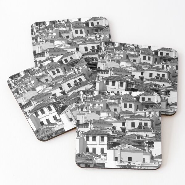 Item preview, Houses and roofs, Skopelos 5, monochrome square crop designed and sold by paulboizot.