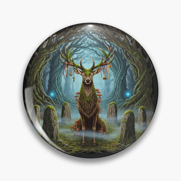 Item preview, Mystic Stag In Enchanted Forest designed and sold by PixCthulhu.