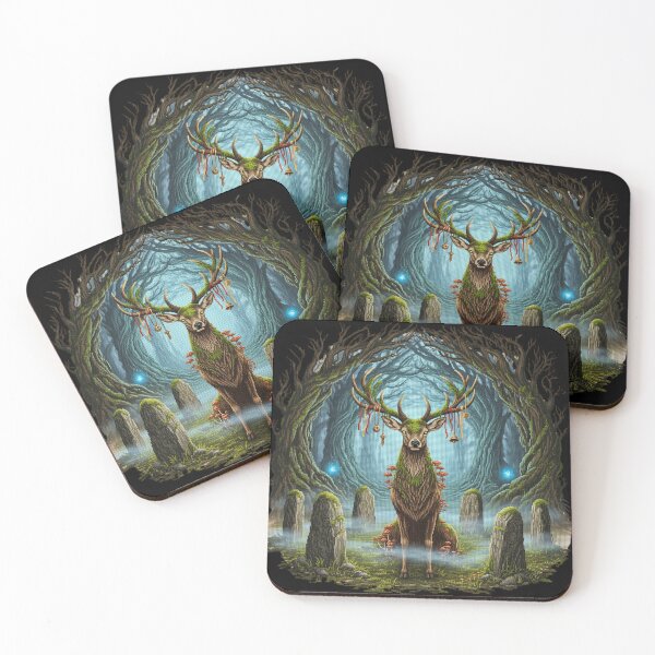 Item preview, Mystic Stag In Enchanted Forest designed and sold by PixCthulhu.