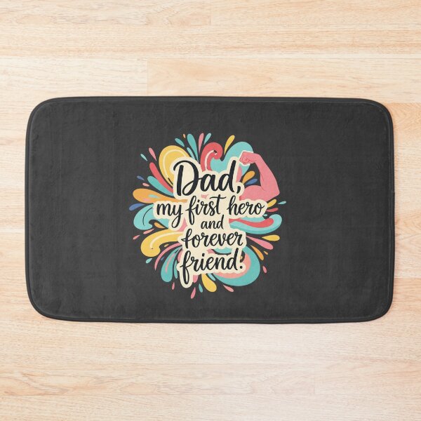 Item preview, Dad – My First Hero, Forever My Friend | Elegant Script Quote by EgyApe designed and sold by egyape ⭐⭐⭐⭐⭐.