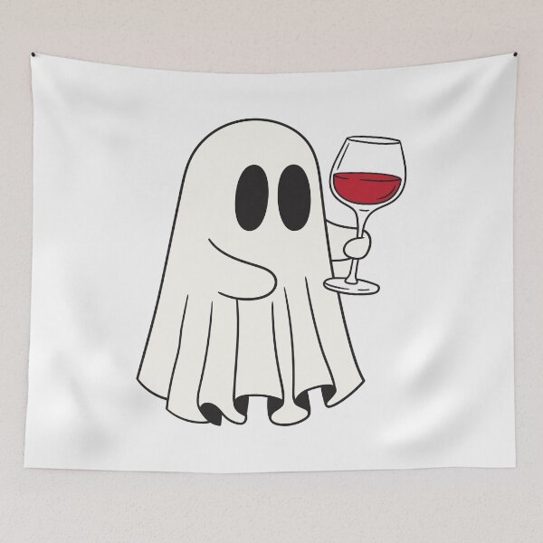 Item preview, Boo-zey – Ghost with Wine Glass Halloween Design designed and sold by TiggsnPigsArt.
