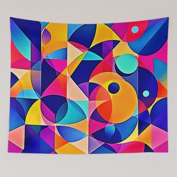 Item preview, Vibrant Geometric Harmony Art designed and sold by Health And Fitness Posts e-Store.