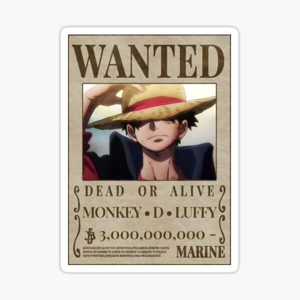 Item preview, Wanted Luffy Dead or Alive  - One Piece Anime designed and sold by odinsun.