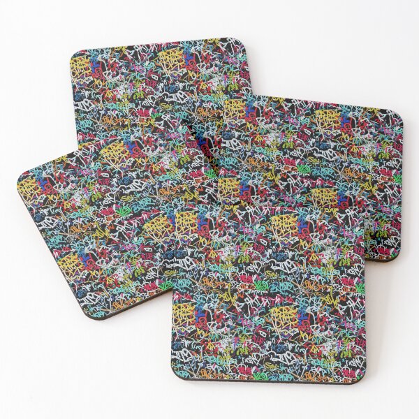 Item preview, Crowded Graffiti Tags Mural: Layered Artist Tags in Vivid Colors designed and sold by JohnnyVillas.