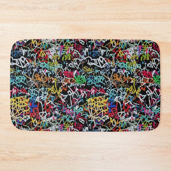 Item preview, Crowded Graffiti Tags Mural: Layered Artist Tags in Vivid Colors designed and sold by JohnnyVillas.
