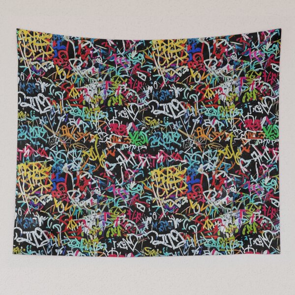 Item preview, Crowded Graffiti Tags Mural: Layered Artist Tags in Vivid Colors designed and sold by JohnnyVillas.