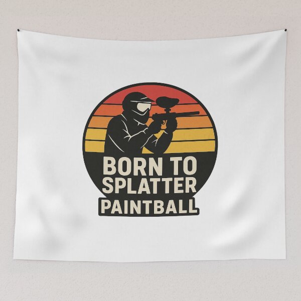 Item preview,  Paintball – Retro Sunset "Born to Splatter" Logo Design designed and sold by OTSC.