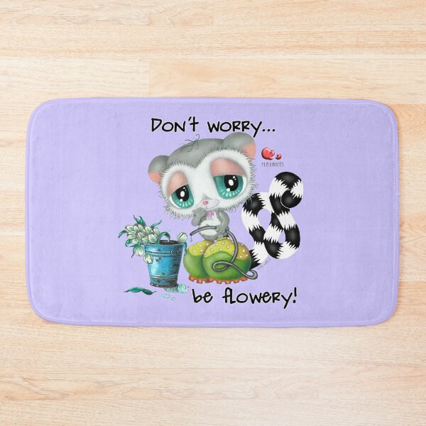 Item preview, Cheerful Lemur in Garden Boots – Don't Worry Be Flowery Tulips Bucket Hand Drawn designed and sold by Plakartis.